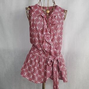 Euro Summer Size S Ruffle Tie Top